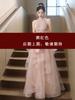 Host Art Test Evening Dress Dress Women's High-end Light Luxury Niche High-end Pink Engagement Toast Bride Robe
