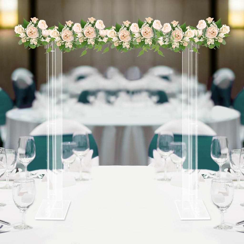 40 In High Clear Acrylic Rectangular Flower Stand, Modern Wedding Centerpiece Display, Long Tabletop Floral Riser, Plant Holder