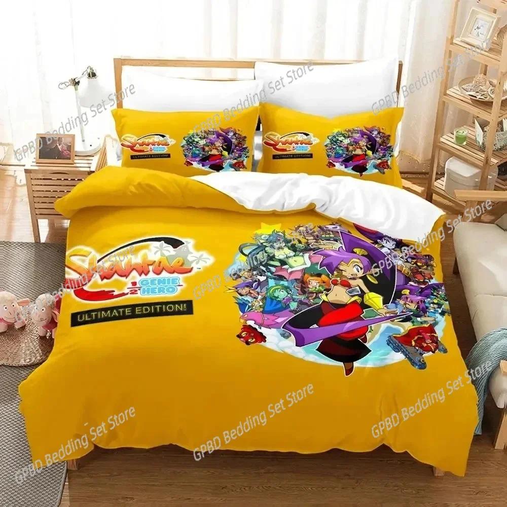 Comforter Anime Game Shantae 12 Genie Hero Bedding Set 3D Printed Suitable For Bedroom Kids Home Textile