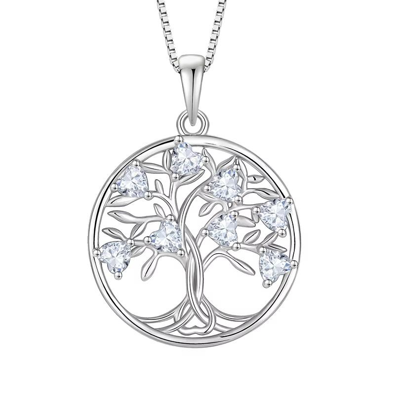 OJ Women s Stainless Steel Sweater Chain Necklace with Zircon Silver Plated Link Chain for Gift коричневый