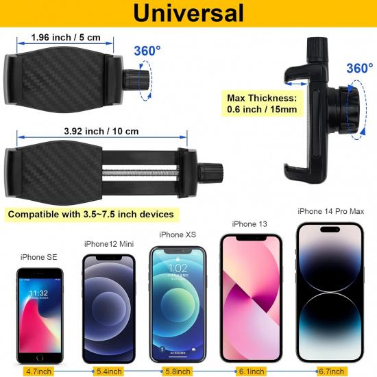 Gooseneck Phone Holder For Mic Stand/Music Stand/Stroller/Treadmill/Spin Bike/Exercise Bicycle,50 Cm Long Flexible Gooseneck Arm Super Crab Clamp