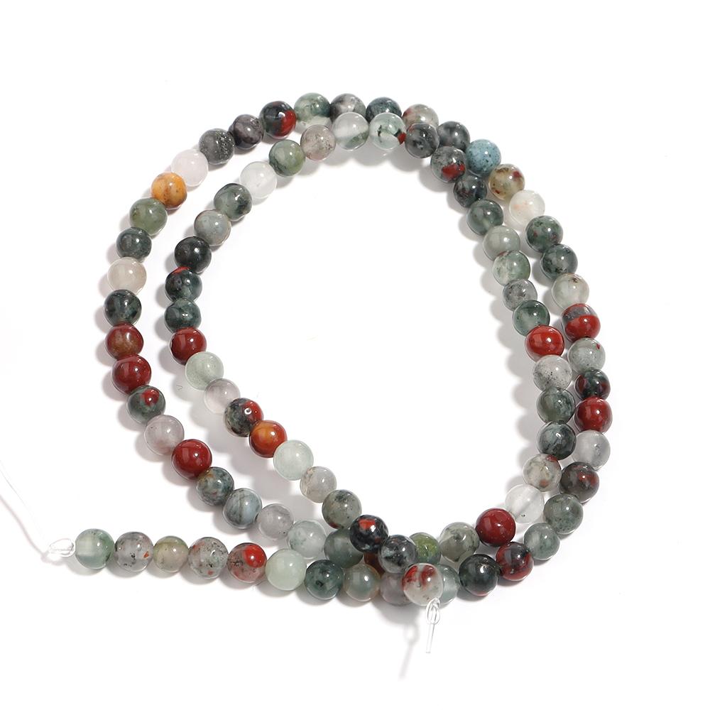 

1 Strand Natural African Blood Stone Beads 4/6/8/10/12mm Round Loose Beads for Jewelry Making DIY Bracelet Necklace Accessories