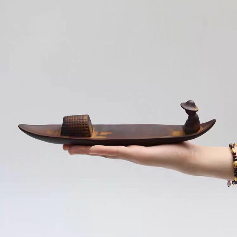 Assiette à Encens Ligne Vue Artistique Sable Violet - Diffuseur de Parfum d'Intérieur Désodorisation Décoration Artisanat Porte-Encens