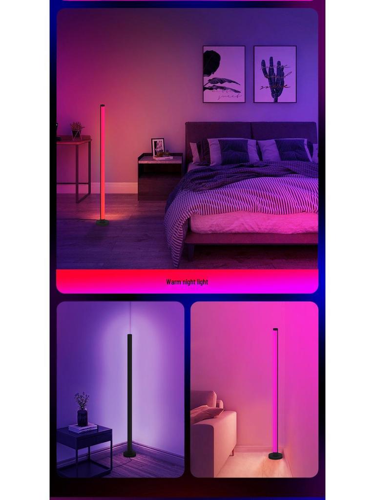 Sound-Activated LED Floor & Table Night Lamp for Living Room & Bedroom Decor, Splicing E-Sports Atmosphere Light