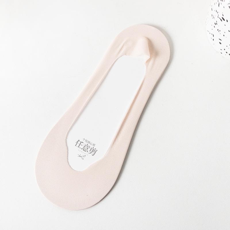 Women's Ice Silk Low Cut No-Show Striped Mesh Lace Boat Socks - Super Thin & Non-Slip