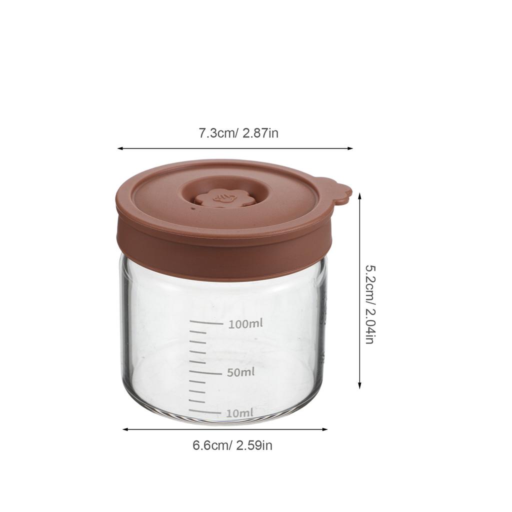 75 ml Transparenter Glas-Vorratsbehälter Silikondichtender Luftdichter Deckel Weiter Hals Hitzebeständig Stoßfest für Küche Speisekammer Badezimmer