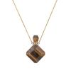Natural crystal rhombus perfume bottle pendant necklace aromatherapy healing gemstone stainless steel necklace for women