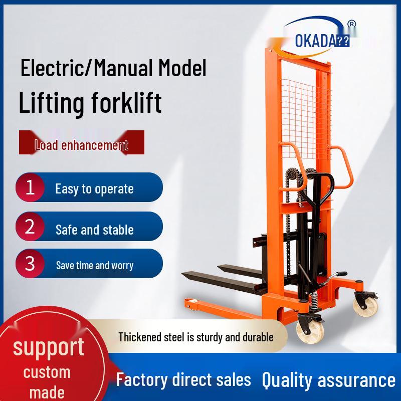 Semi-Electric Hydraulic Stacker 2 Ton - Manual & Electric Forklift Lifter
