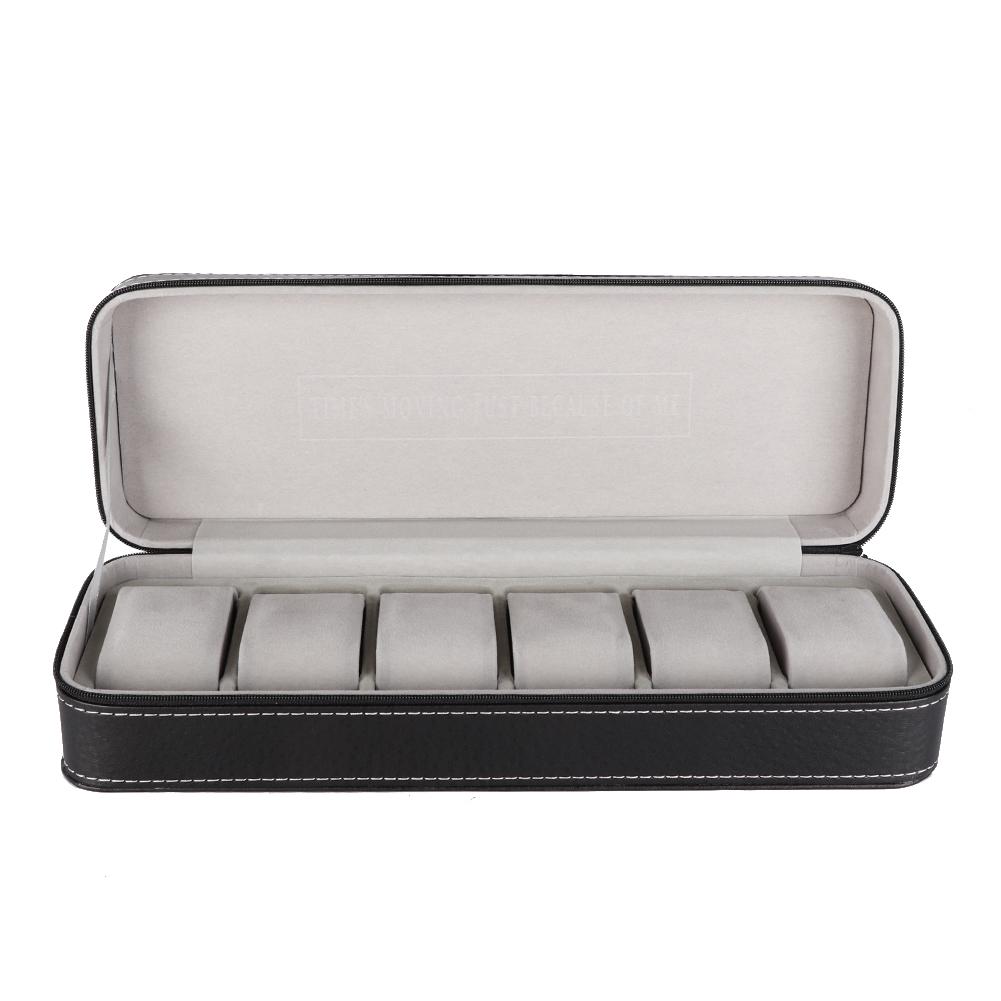 

Стильная коробка для хранения часов на молнии с 6 слотами, чехол для наручных часов