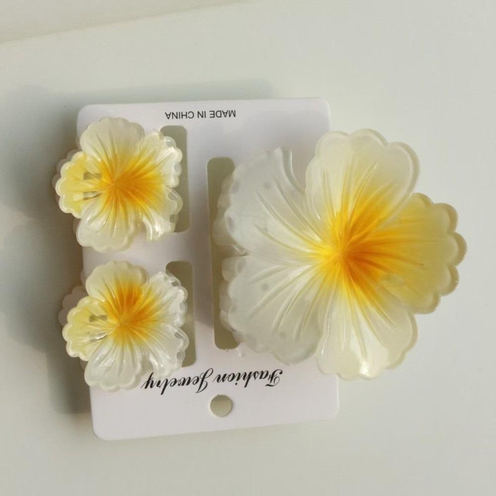 3Pcs/Set Gradient Hawaiian Flower Hair Clip Hibiscus Hair Clips New Hairpin  Summer Hair Accessories
