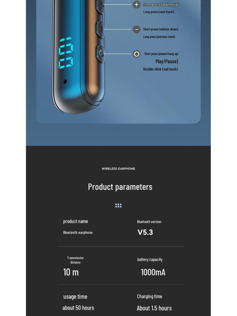 2025 Kabellose Bluetooth-Nackenbügelkopfhörer mit extrem langer Akkulaufzeit zum Laufen (Kompatibel mit Huawei & Apple)