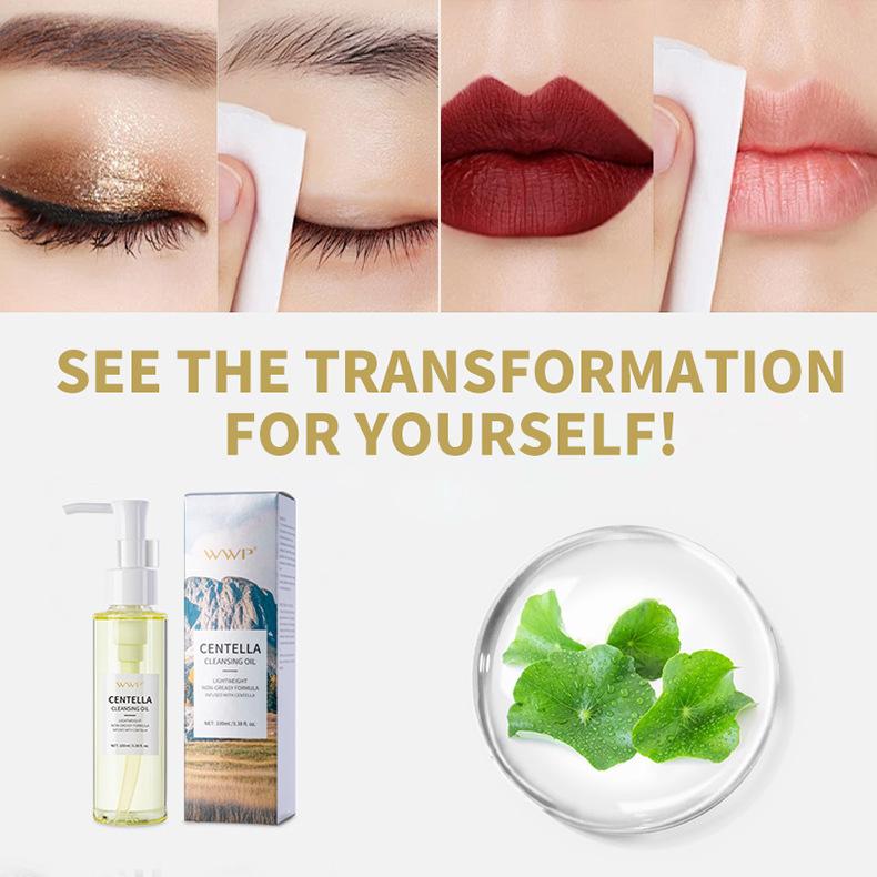 Centella Asiatica Cleansing Oil 100ml Refreshing Eye, Lip & Face 3-in-1 Makeup Remover Mild and Non-Irritating
