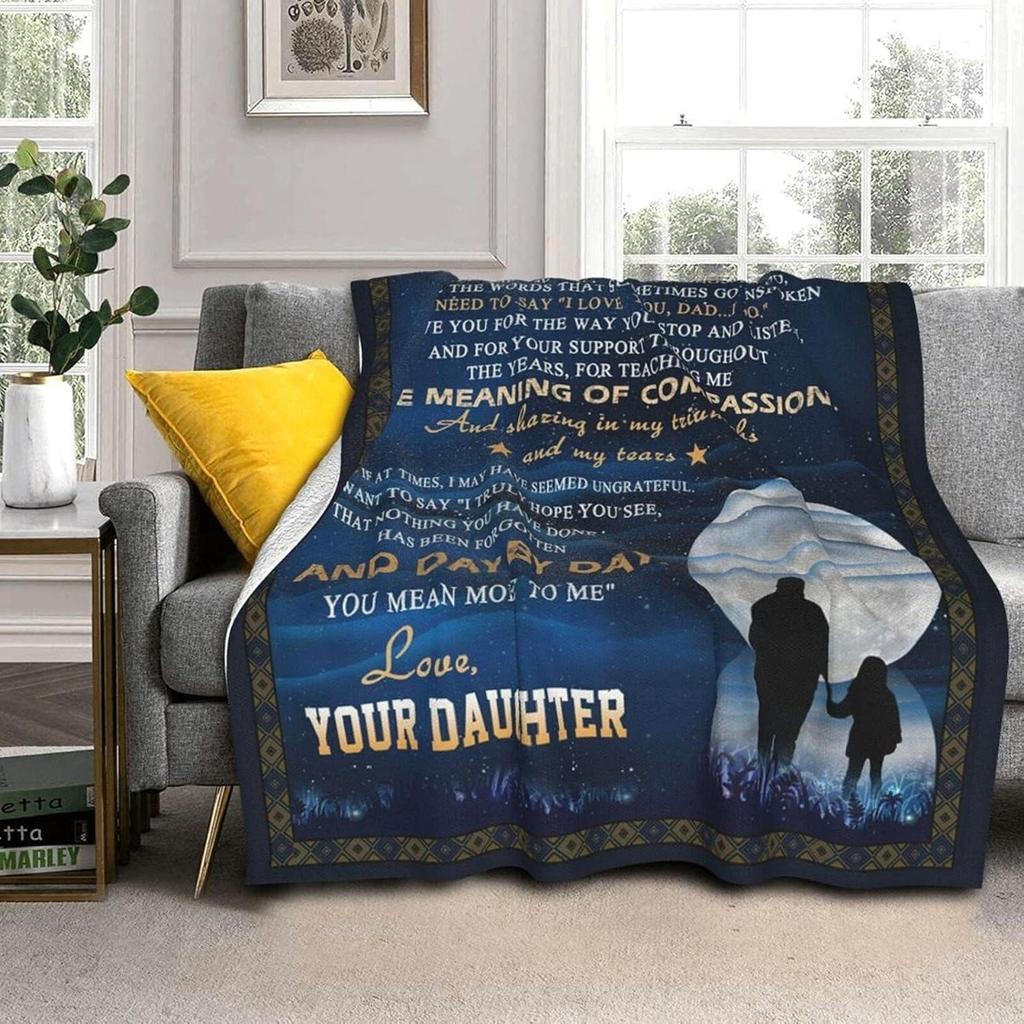 1PC Gift To Dad Thin Blanket for Father's Day Anniversary Birthday Mother's Day for Mom Wife Sister Grandma Abuela Soft Throw