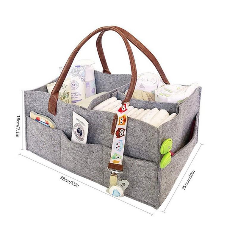 Large Felt Diaper Storage Tote Bag