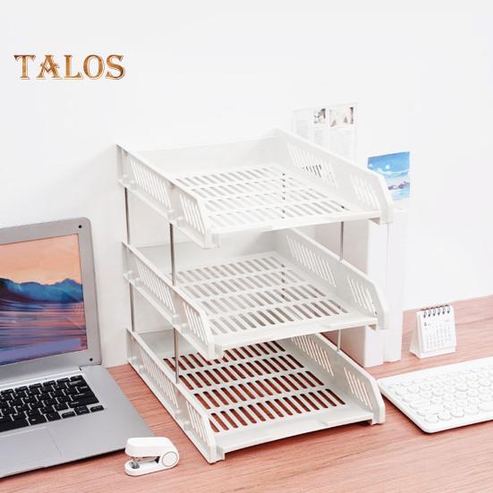 3 Tier Stackable Letter Tray Desk Paper Organizer Plastic File Document Storage Rack for Home Office School