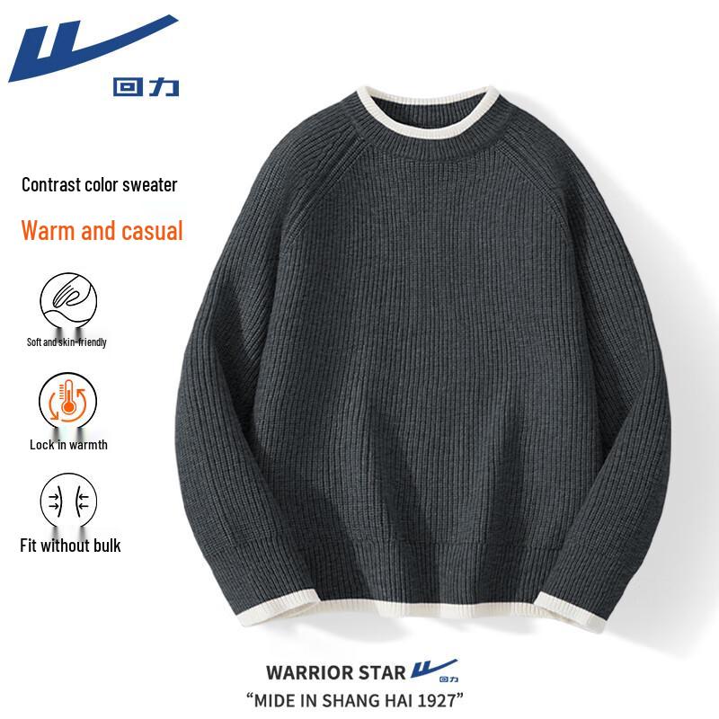 Warrior Men s Relaxed Fit Round Neck Knit Sweater L