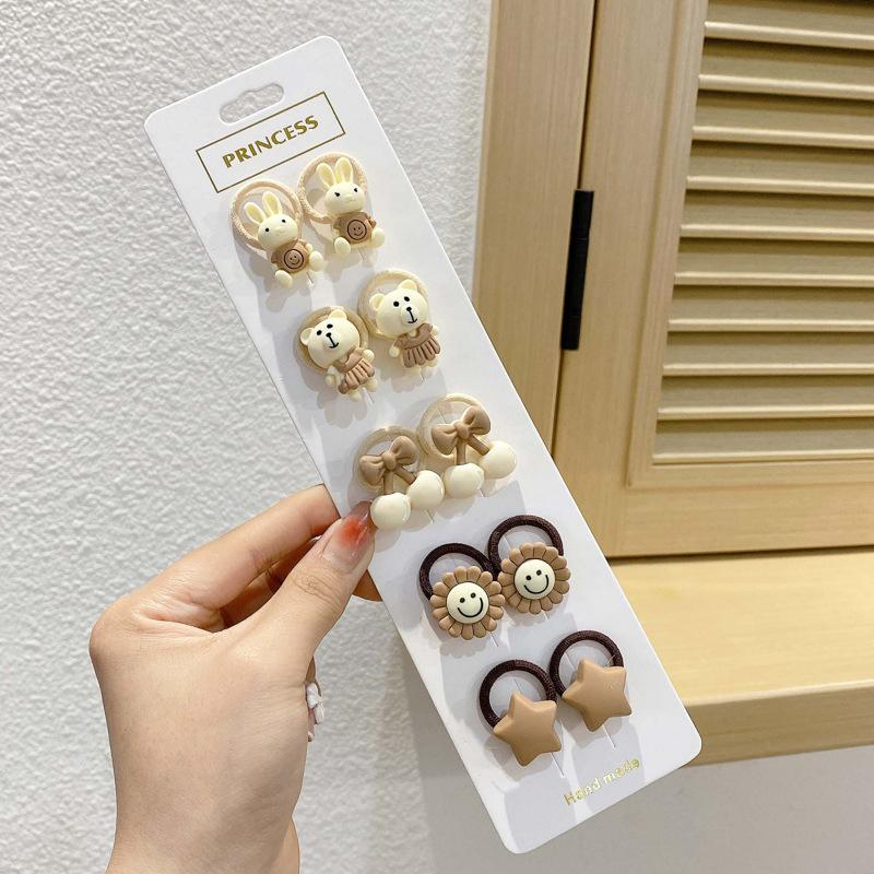 10-30PCS/Set, Cute Cartoon Animals, Hair Bands, Girls, Elastic Rubber Band, Headwear, Hair Accessories