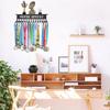 Durable Wall Mount Medal Display Stand Metal Large Capacity Medal Hooks Medal Storage Rack for Racing Sports Karate