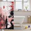 Japanese Samurai Bath Curtain Boys Girls  Landscape Shower Curtain for Kids Women Men Waterproof Sunset Bathroom Shower Curtain