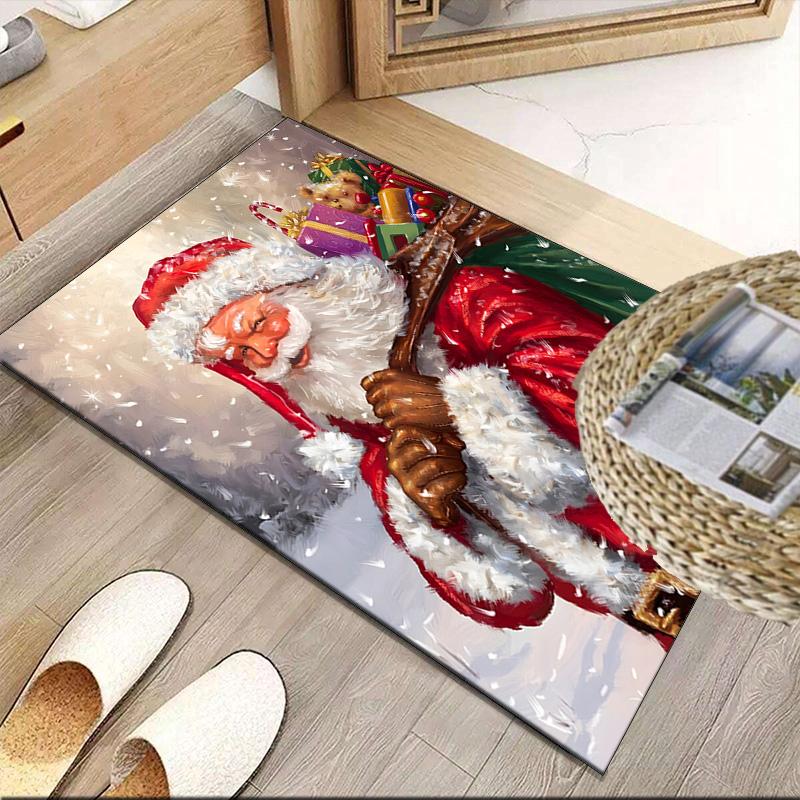 Santa Snowman Friendship  Carpet, Kitchen Rugs, Yoga Mat, Non-Slip Mats, Rug for Bathroom, Living Room bedroom, Camping Rugs Christmas Gift