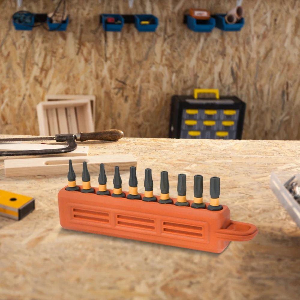 10 Holes Screwdriver Bit Storage Organizer Plastic Case Portable Bit Holder DIY Projects