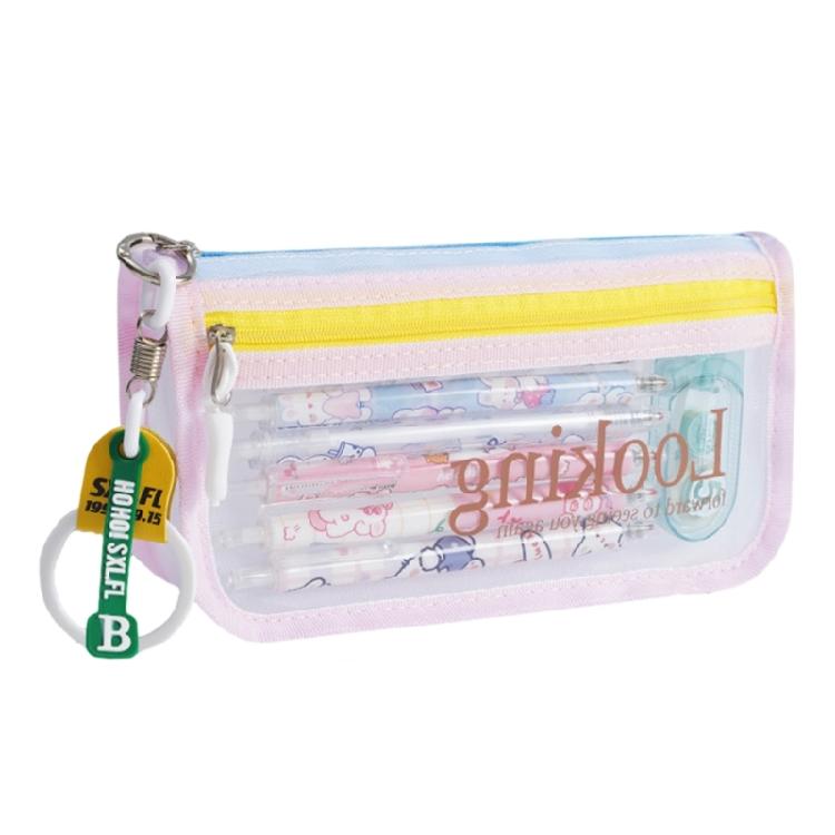 Clear Pencil Case Large Capacity Pen Bag Double Layered Pen Organizers Travel Makeup Pouches for Student Women Adult