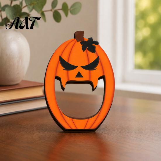Halloween Desktop Ornament Decor Wooden BOO Ornaments for Tabletop Tiered Tray Decor, Solid Wood Signs Creative Letter Decorations Festive Holiday