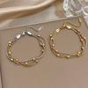 Gold Silver Color Wrap Beaded Bracelets Stainless Steel Wrist Chain Stylish Party Jewelry  Women