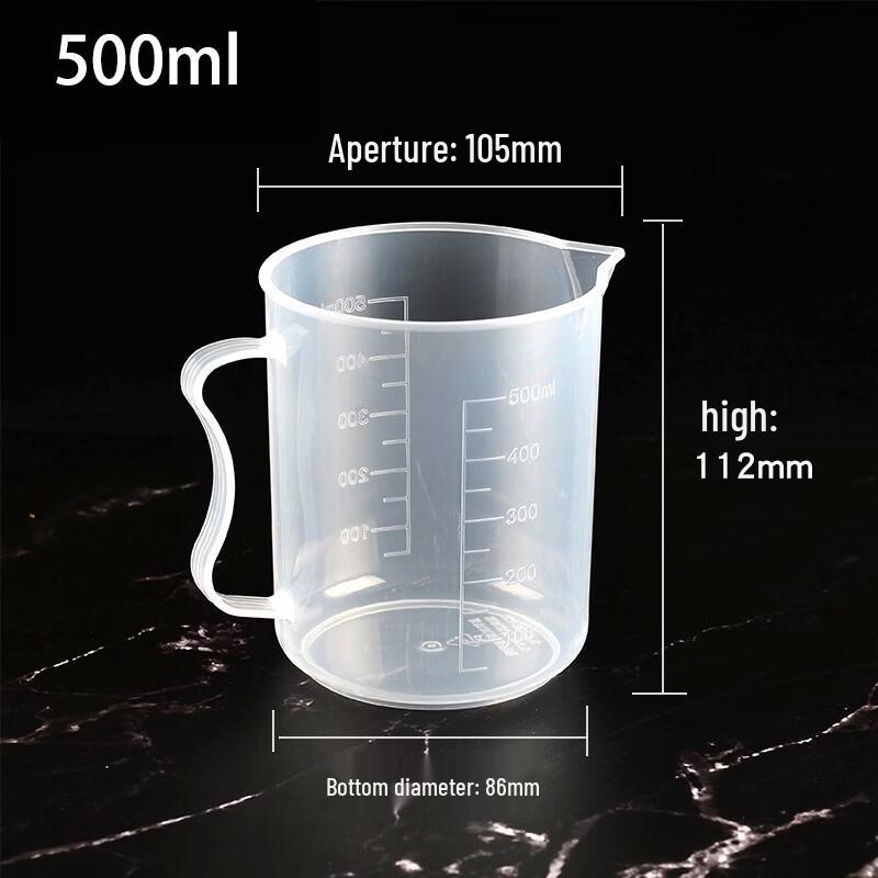 Pack of 10 PP Graduated Measuring Cups with Handle