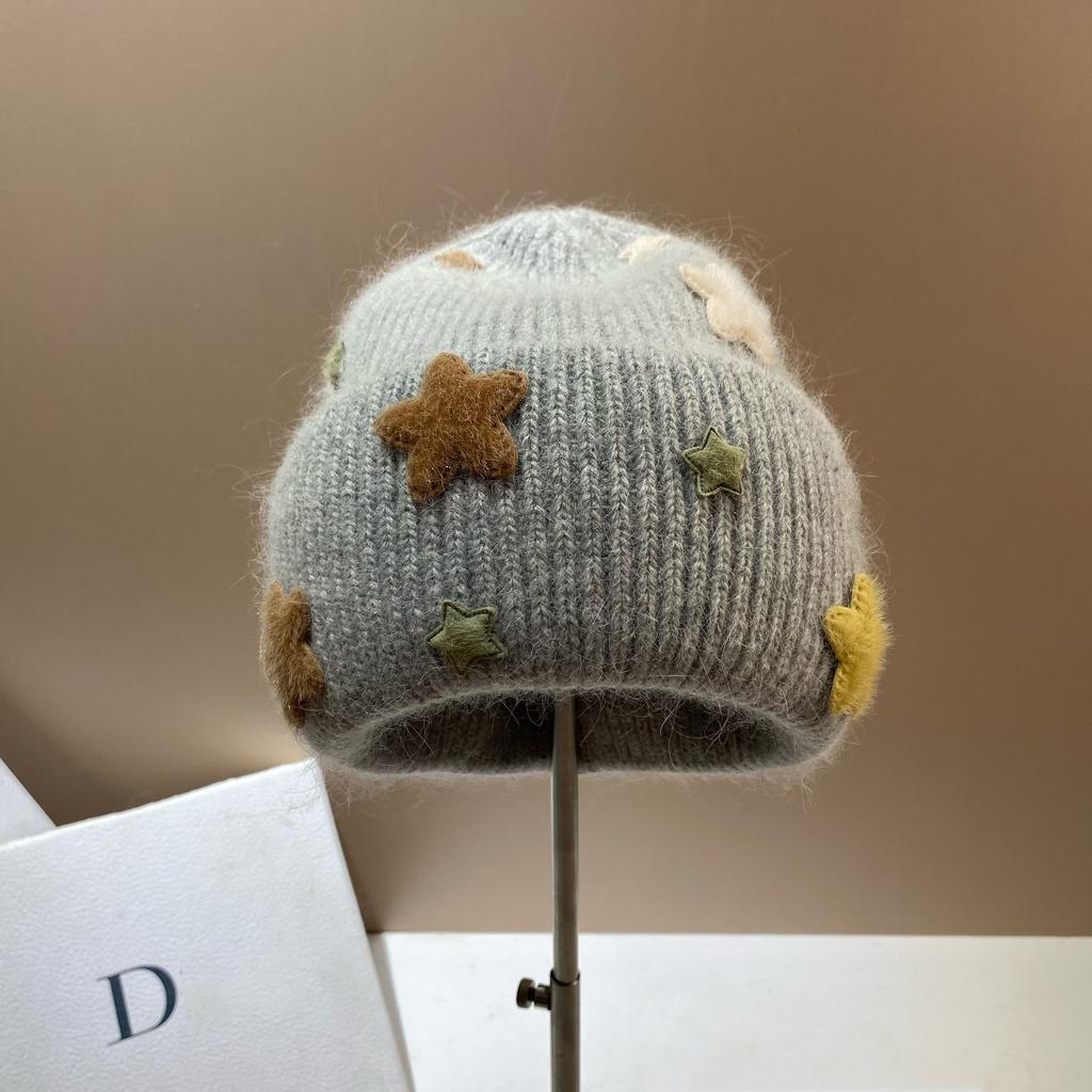 Russia Winter Warm Angora Long Rabbit Hair Knitted Hat Sweet Small Fragrant Soft Waxy Wool Ear Hat