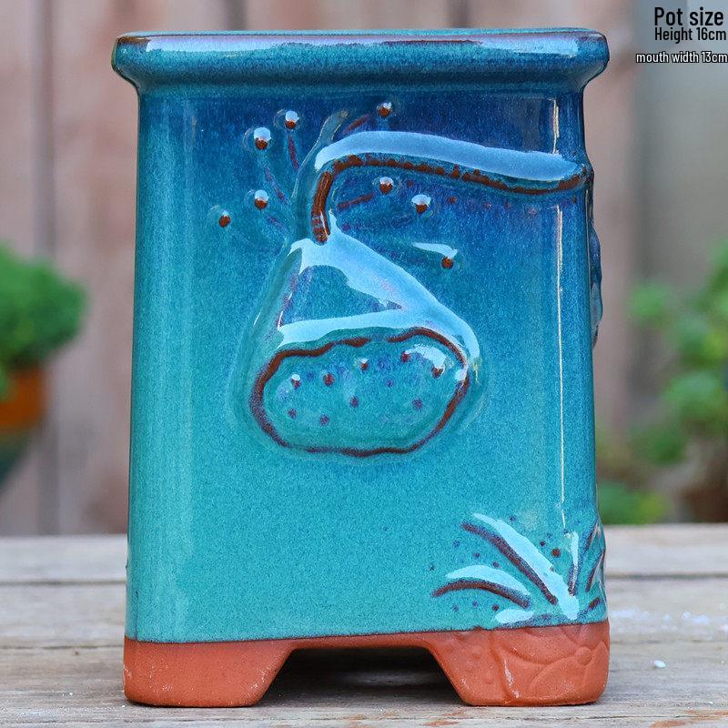 Sonderangebot: Retro Terrakotta Hoher Blumentopf für Sukkulenten oder Rettich