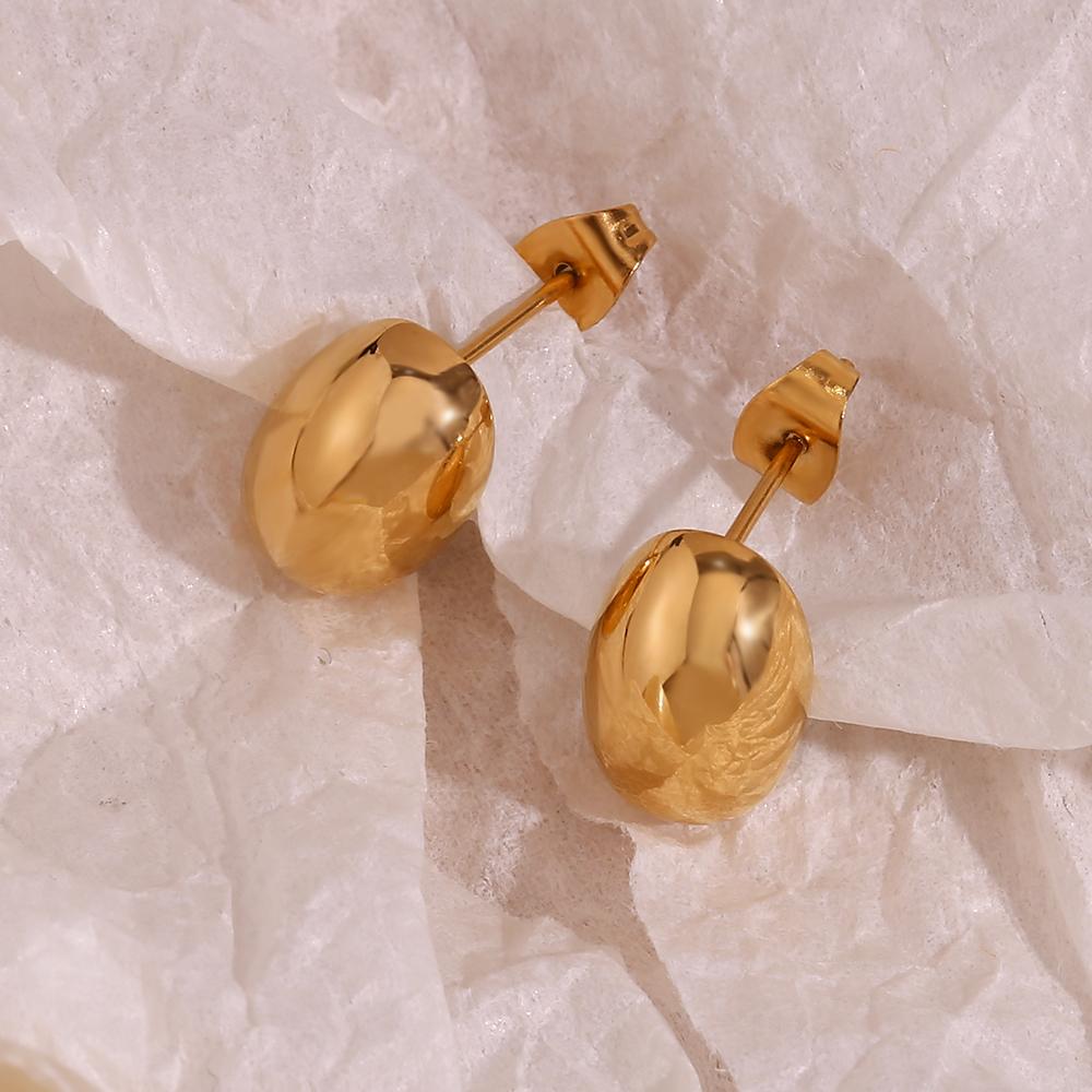 MamacitaSlay Lovely Gold Silver Color Hollow Beans Earrings Modern Tarnish Free Premium Stainless Steel Earrings Lady Jewelry
