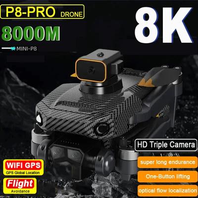 2024 Neue P8 Pro 5G 8K Drohne Professionelle Hindernisvermeidung 8K WIFI ESC Dual HD Kamera Bürstenloser Motor Faltbarer Quadcopter Geschenk Spielzeug Kinder