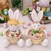 Candy Basket with Lovely Rabbit Pattern Holiday Decoration Perfect Gift Box for Easter Celebrations Candy Storage Hamper