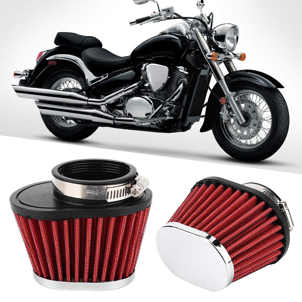 Filter, Qiilu Air Filter Engine, Mushroom Head Engine Air Filter Accessories Fits 51MM, 55MM, 60MM (Optional) (55MM)