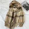 Scarf Women's Winter New Plaid Printing Tassel Imitation Cashmere Scarf Fashion Warm Shawl Scarf