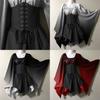 Fantasia de Performance de Halloween Nova Europeia e Americana para Mulheres Vestido Renascentista Medieval Gótico Cosplay Vestido de Palco