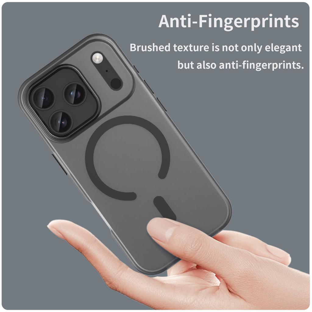 For iPhone 17 Pro Case Compatible with MagSafe TPU+PC Matte Translucent Phone Back Cover