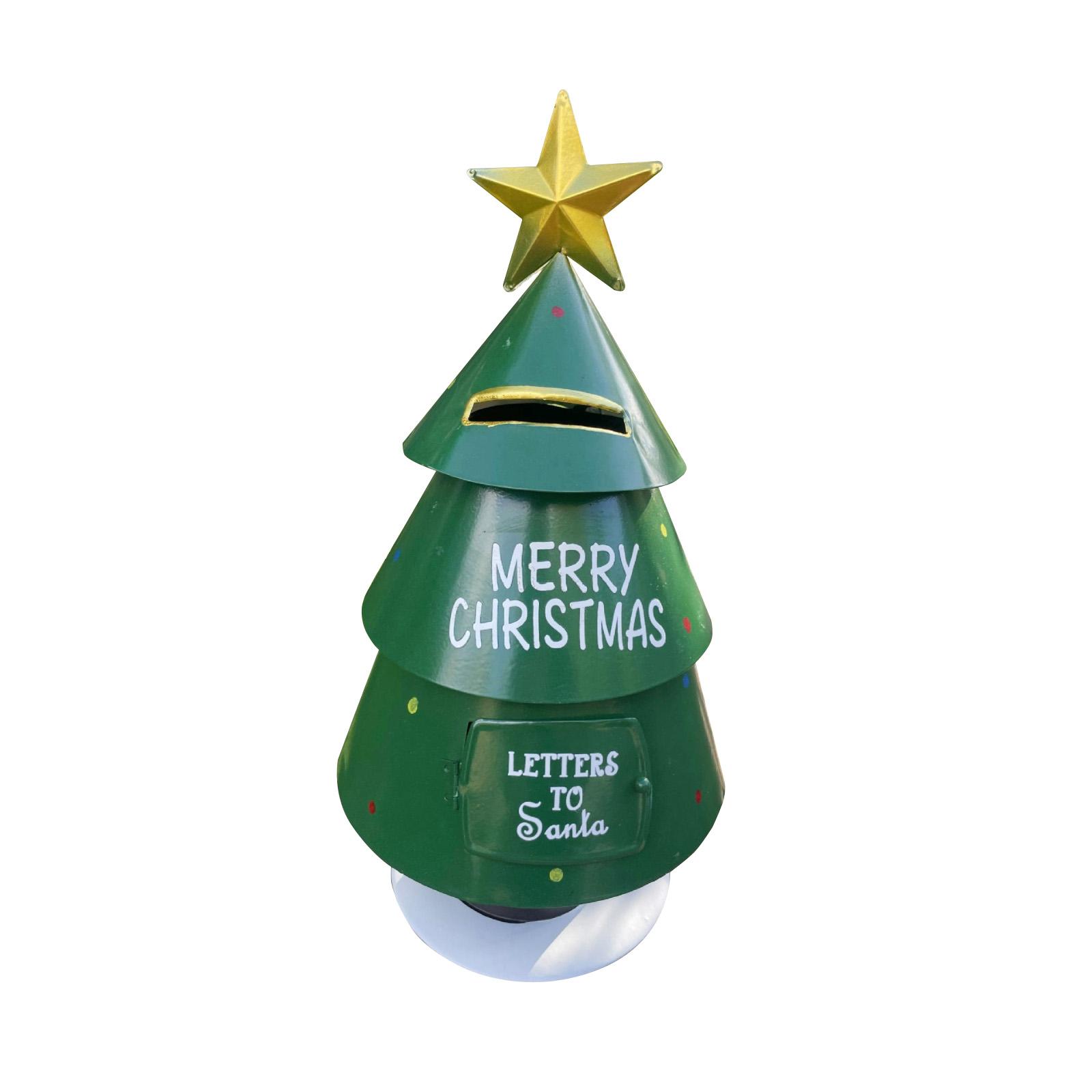 

Рождественский кованый железный почтовый ящик в виде рождественской елки, рождественская мебель и садовые украшения One Size