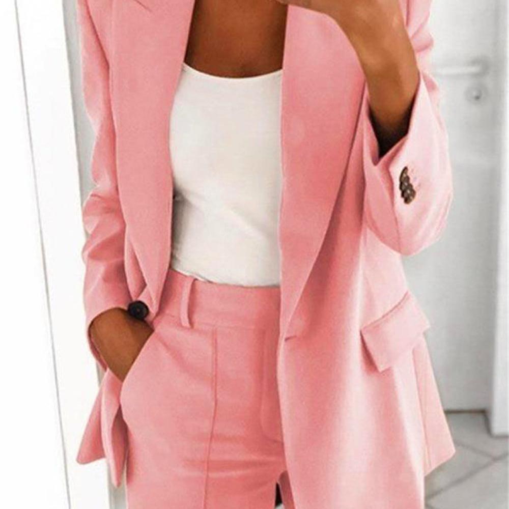 New Autumn Winter Lapel Fitted Cardigan Blazer 2025 Cardigan Business Office Small Suit Casual Trousers White-collar Professional Women's Suit