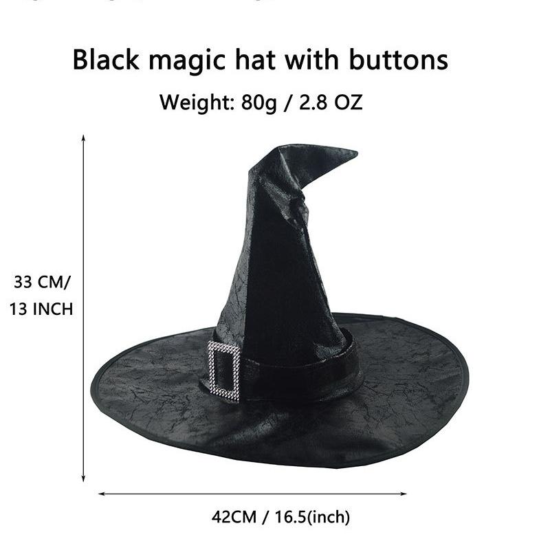 Halloween Leather Witch Wizard Hats Vintage Party Hat Headwear Props Decoration Cosplay Costume Accessories for Children Adult