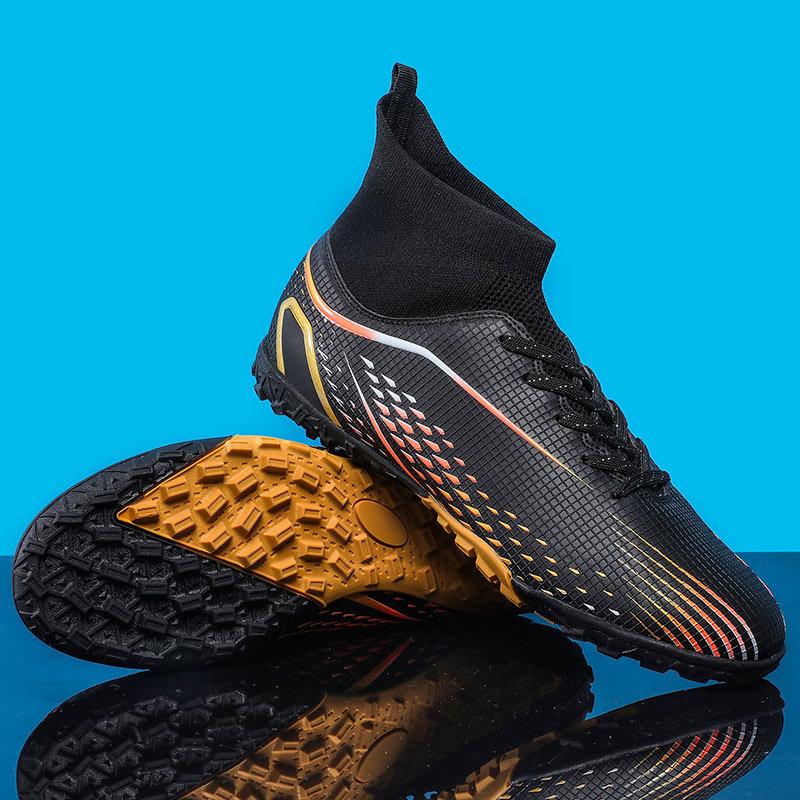 New football shoes men's and women's AG spikes gold competition student training shoes artificial turf TF broken nails