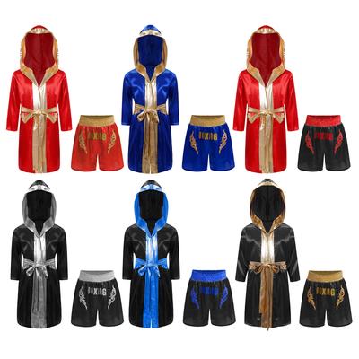 Boxerský kostým Champion Style pro děti Saténový župan a šortky Set pro pódiový nástup