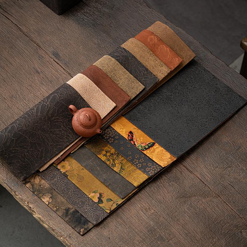 National Style Retro Tea Party, Fragrant Cloud Yarn Double-sided Dry Bubble Table Flag Tablecloth Chinese Zen Tea Mat Teapot Mat