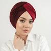 Ombre Gradient Forehead Cross Turban Cap for Women Lightweight Elastic Head Wrap with Inner Hijab Hat Casual Wear Chemo Patients