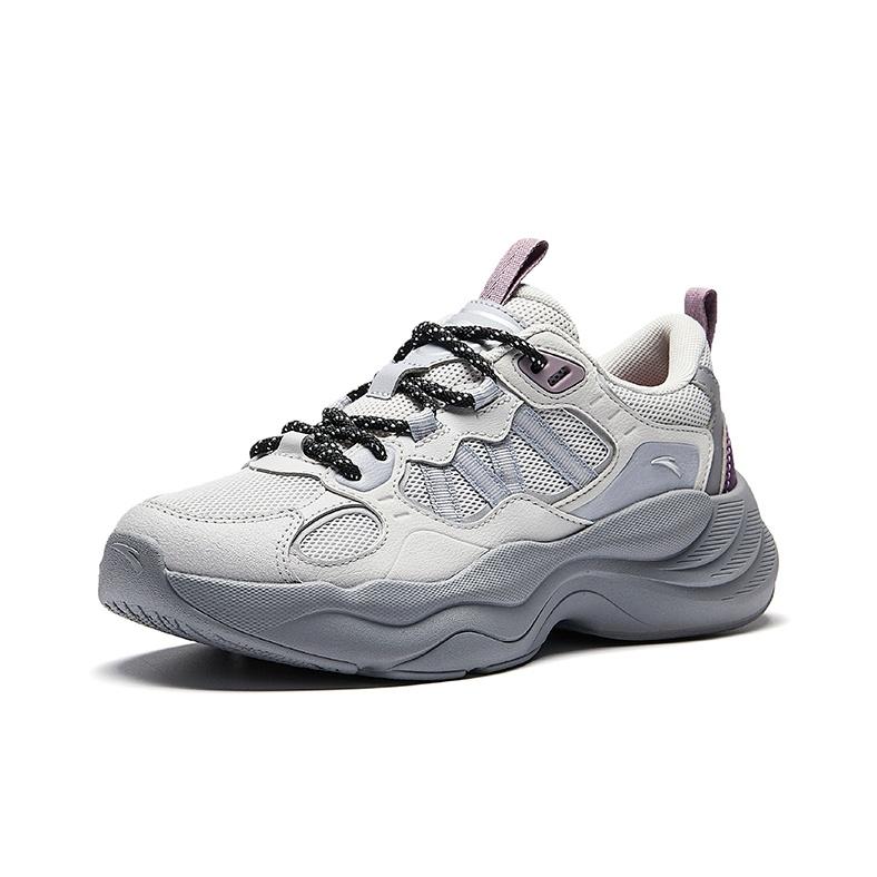 Anta PG Fashion Trend Durable Shock Absorption Low-Top Dad Shoes Women sneaker Gray Silver Purple 122548840-5