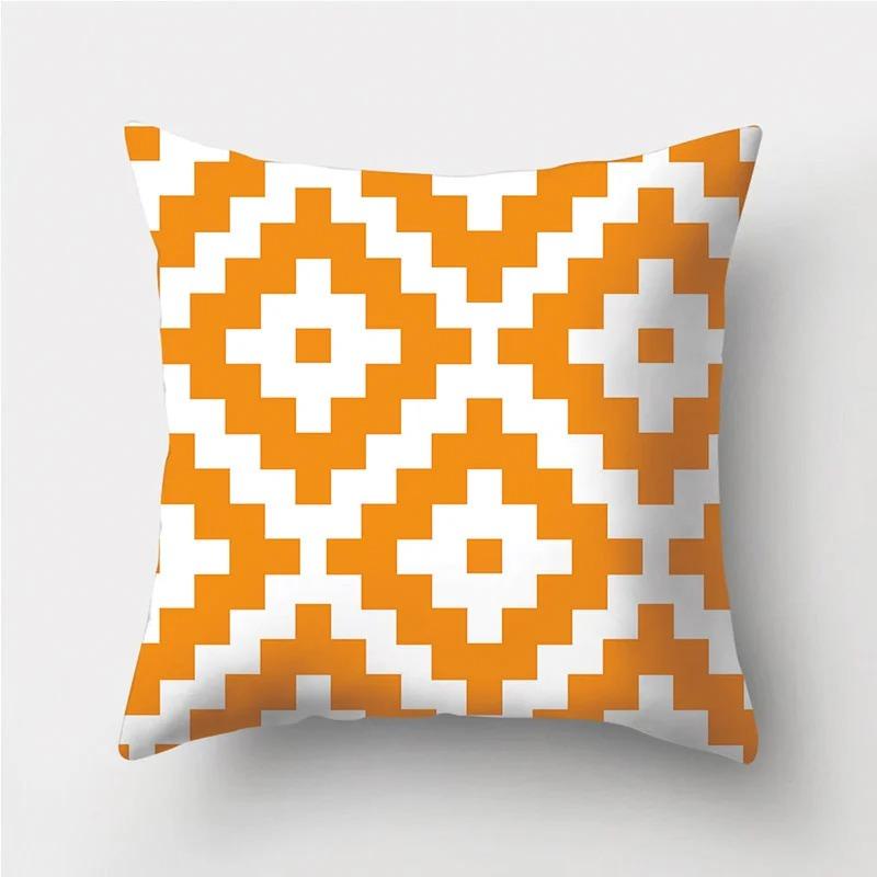 Orange Warm Color Irregular Pattern Series Pillowcases Geometric Striped Pillowcases Sofa Car Sofa Living Room Decoration