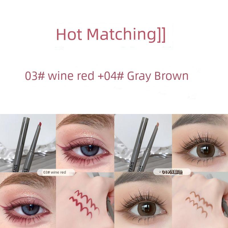 New Chinese Fox Eyeliner! Red Eyeliner Waterproof Not Smudge Long-Lasting Very Fine Eyeliner Brown Novice