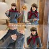 Dark Gray Fungus Lace Semi-turtleneck Polished Bottoming Shirt Women's Inner Autumn and Winter Collar Top