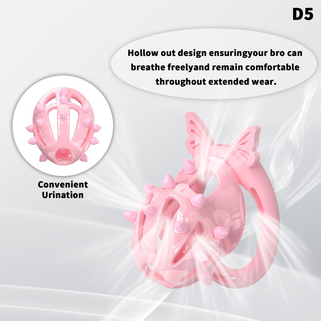 Male Chastity Cage with Wings and Bows Sissy Chastity Device for Man Penis Bondage Sex Toys Lightweight Penis Cage